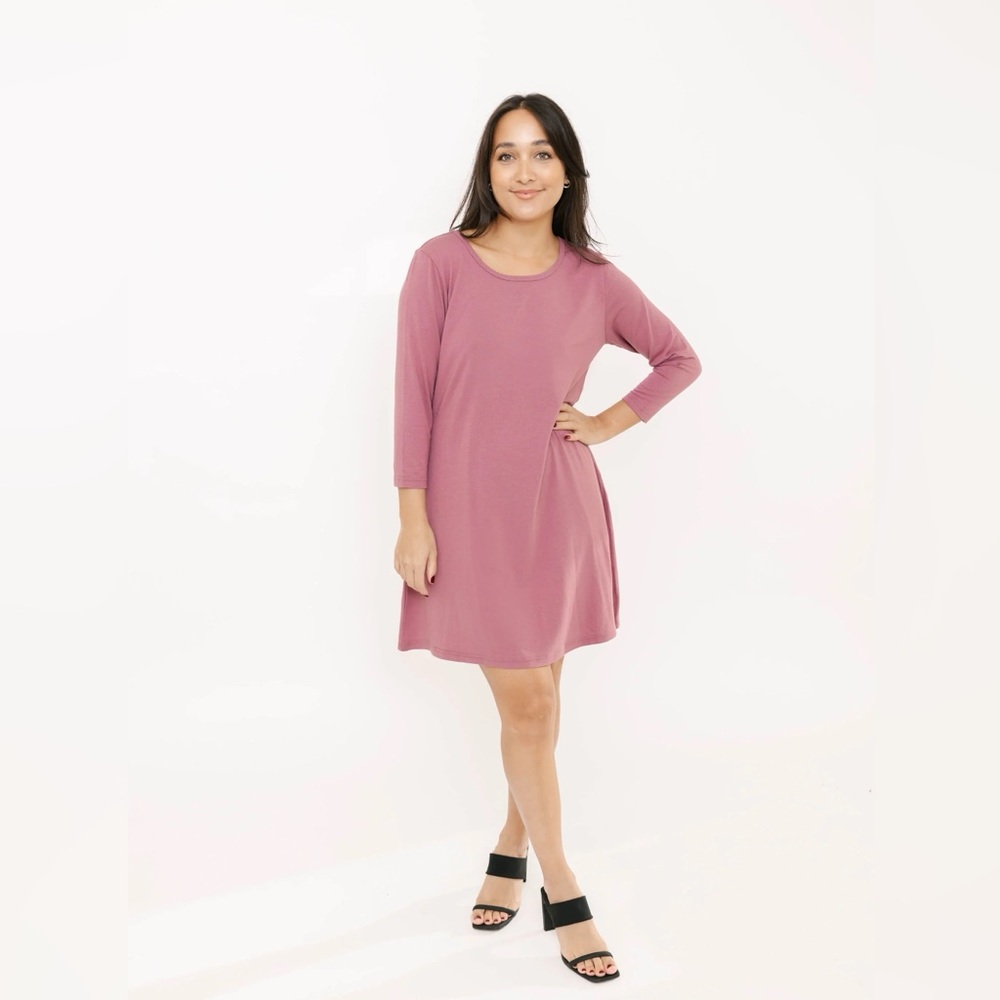 Smash + Tess Pink A-Line CLEO 3/4 Long Sleeve Dress